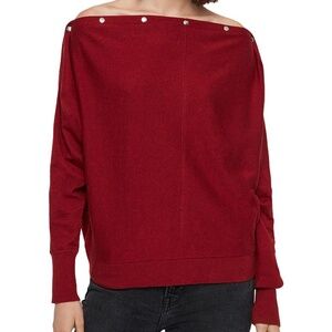 Like New Women's Allsaints Adjustable Snap Button Neckline Sweater Size Medium